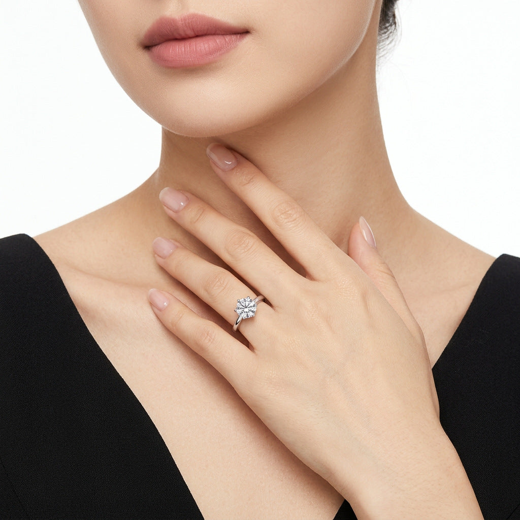 R002 - The Crown Solitaire Moissanite Engagement Ring