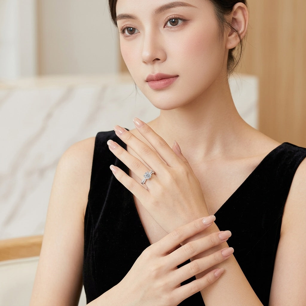 R003 - The Celestial Pave Solitaire Moissanite Ring